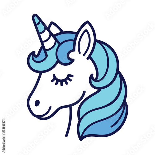 Sleeping unicorn clipart with dreamy magical elements and soft colors