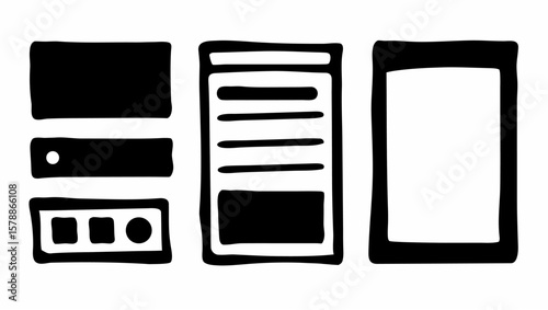 Illustration of computer tower and screen components