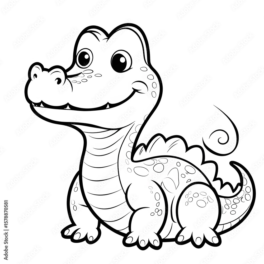 Fototapeta premium coloring page for kids with crocodile 