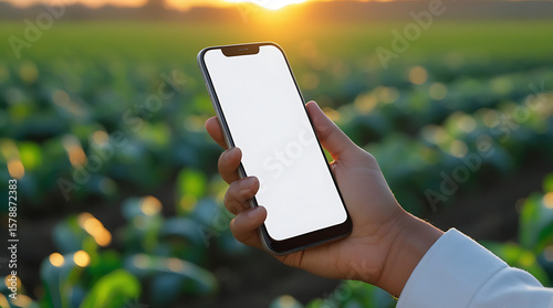 man with phone on field