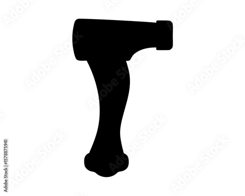 Silhouette of an Axe on a White Background in Vector Format