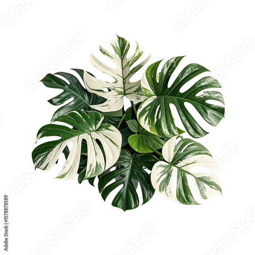 Wallpaper Mural Mockup of Monstera Variegata Houseplant, Generative AI Torontodigital.ca