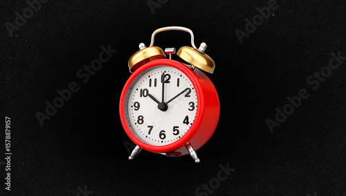 Wallpaper Mural Red vintage alarm clock on black background Torontodigital.ca