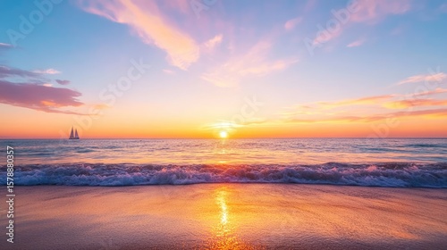 Sunset beach scene