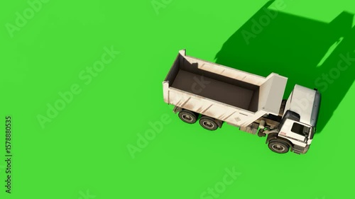 video footage of a truck passing with a green screen