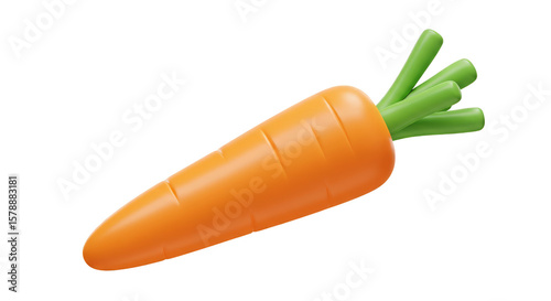 3D Rendering of an Orange Carrot Vegetable Healthy Food Diet Vegan
