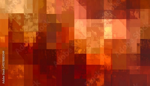 Abstract Geometric Pattern in Warm Hues.