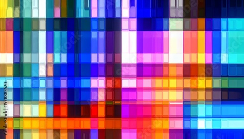 Abstract Colorful Geometric Pattern with Squares.