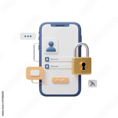 3d Smartphone Security Lock Login Information Protection Transparent