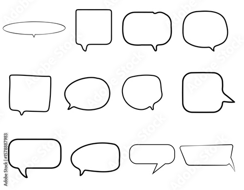 A message bubble shape symbolizes communication, chat, and conversation — perfect for apps, icons, and digital design.