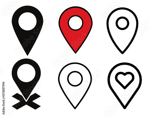 Sleek location pin icon — perfect for maps, navigation, and place markers.