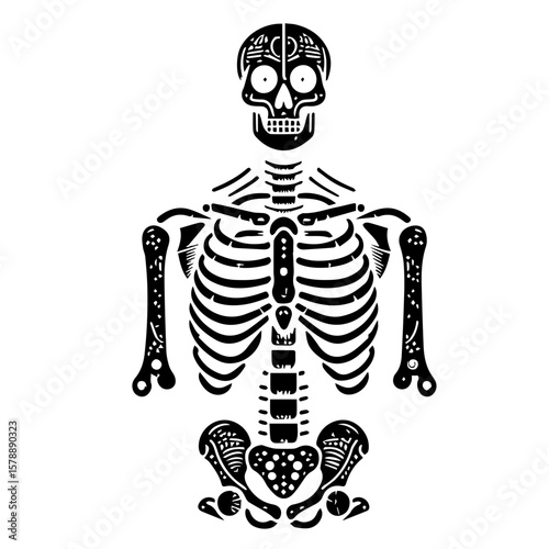 human skull with a cigarette
