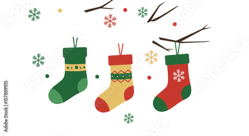 Christmas Stockings Holiday Decoration Ornament Season Celebration PNG