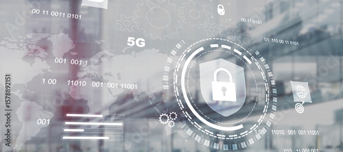 Cyber Security Encrypted Technology, Digital Information Protected Information privacy antivirus