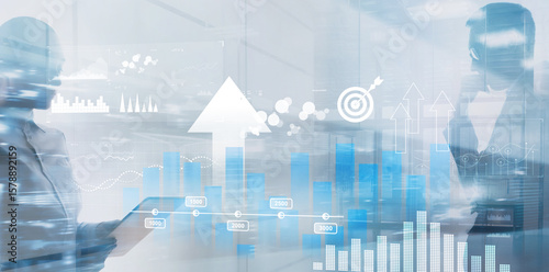 Financial charts and diagrams on abstract finance background