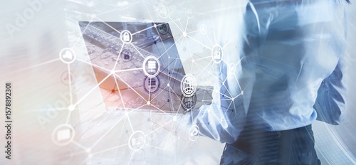Global communication network concept. Digital transformation. Abstract background