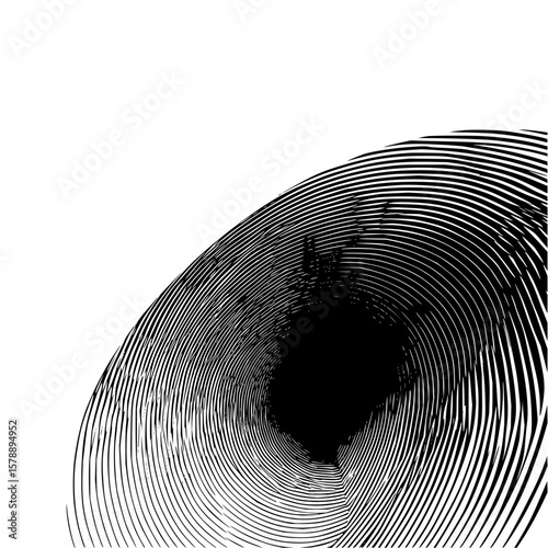 Abstract swirl pattern with concentric lines creating a vortex effect in black and white tones image