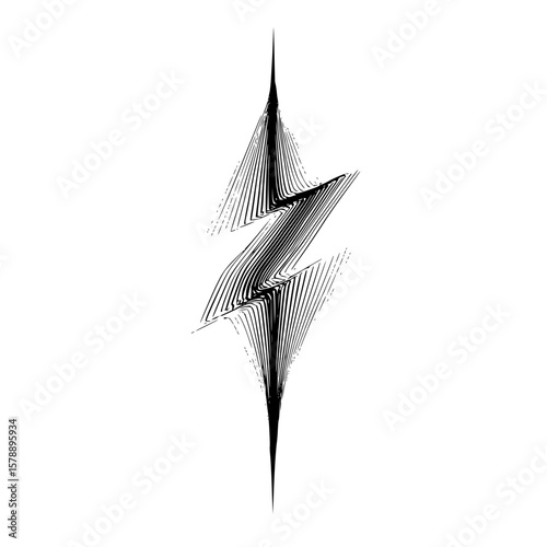 Abstract lightning bolt design with parallel lines creating a dynamic and energetic visual representation