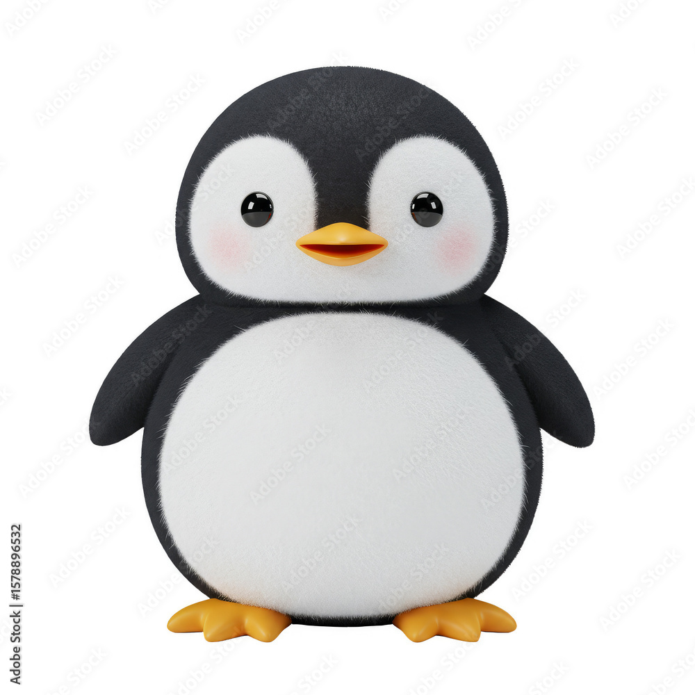 Obraz premium Cute Penguin Cartoon Animal Bird Character Funny Isolated Illustration