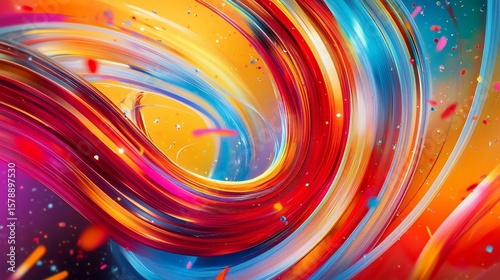 Vibrant Swirls: Abstract Digital Waves of Colorful Information Flowing Through Space