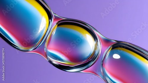 Colorful glass spheres in abstract reflection