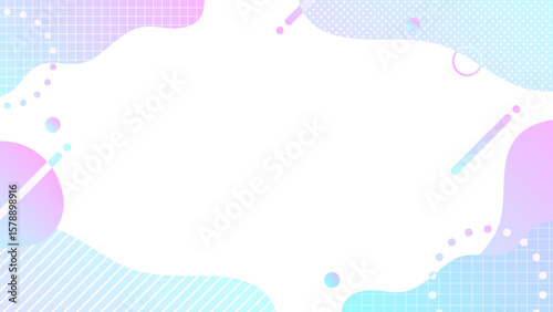 ネオンカラーのグラデーション　ポップ  フレーム 　16:9