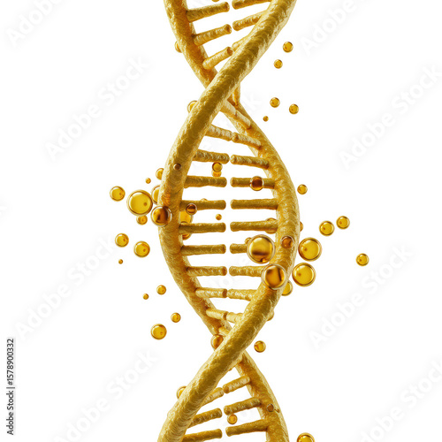 Golden Dna Strand Gene Helix Genetic Molecule Science Biology 3d Render
