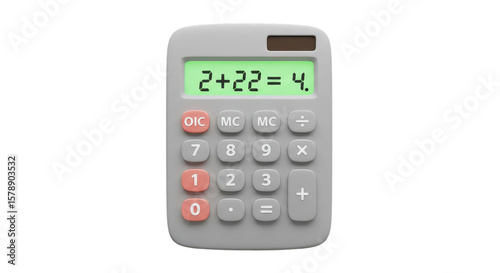 Calculator Shows Number Equation Illustration Device on Transparent Background