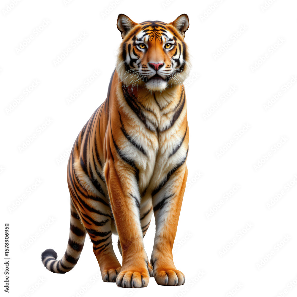 Fototapeta premium Majestic Tiger Displaying Strength and Elegance in Natural Habitat