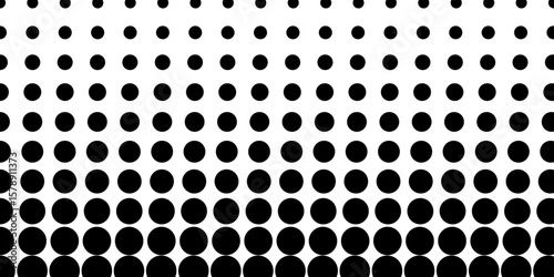 Abstract Minimalist Dots Shapes. Abstract Black Circles Seamless Pattern, Retro pixelated backdrop. Anime or manga style comic overlay. Vector graphic design textured template