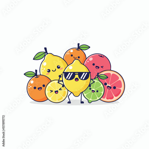 funny fruits cartoon