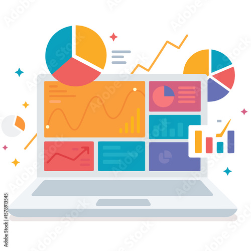 Data Visualization on Laptop Screen