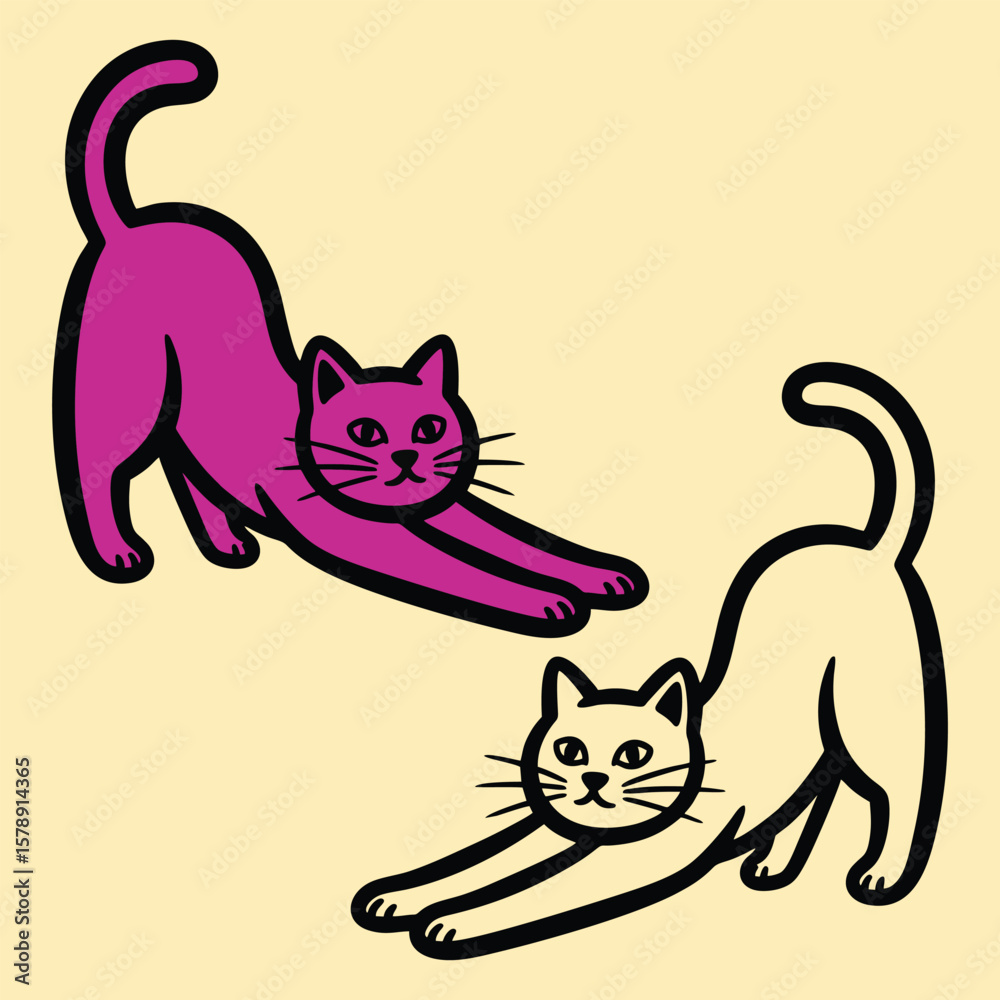 Naklejka premium vector illustration of a cat