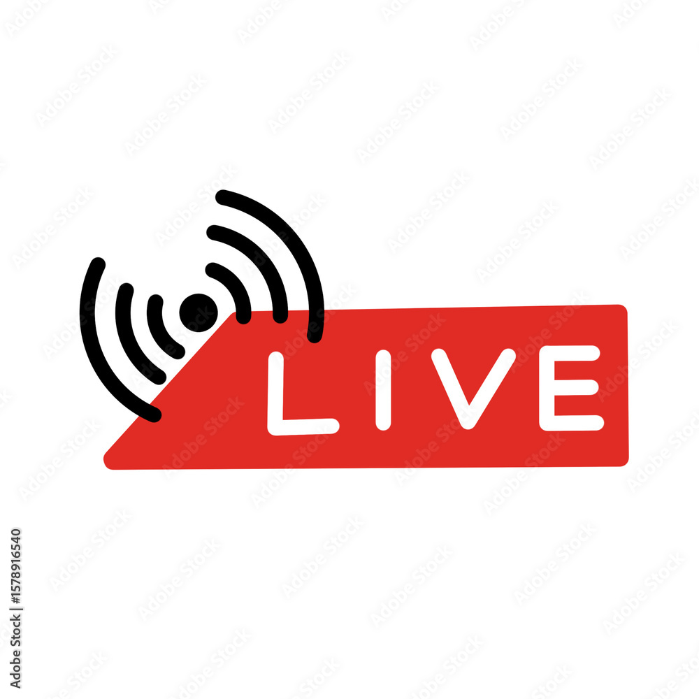 Hand drawn live streaming icon Hand drawn live streaming icon