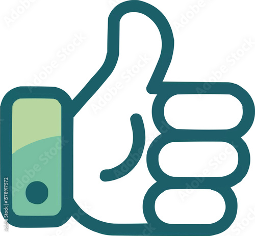 Thumbs up symbol expressing approval, agreement, and positive feedback in modern design