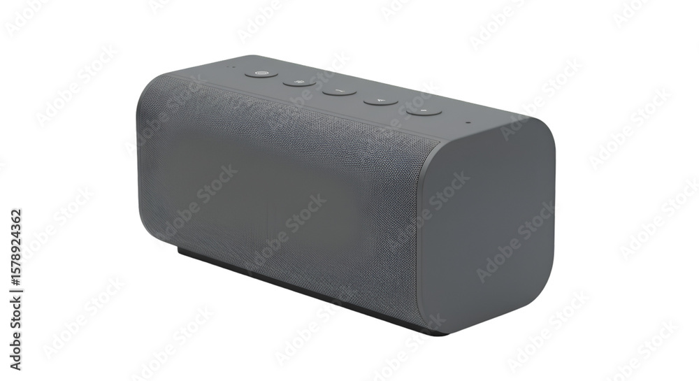 Fototapeta premium Isolated 3D Rendering of a Gray Portable Wireless Speaker Device