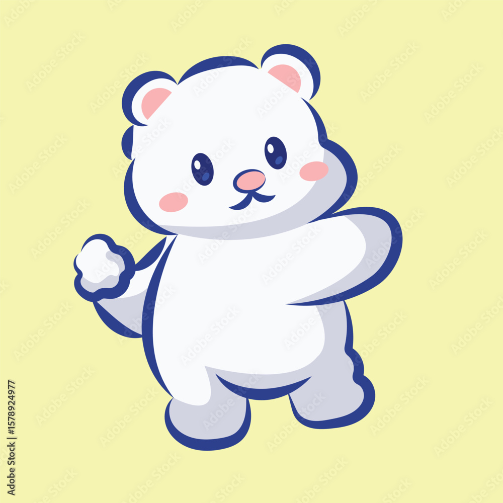 Fototapeta premium cute character cartoon pollar vector design for element, sticker