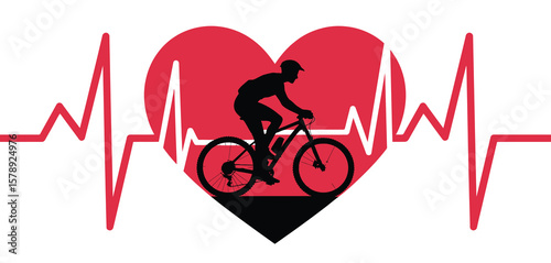 Healthy Lifestyle Cycling Within Heart Symbol