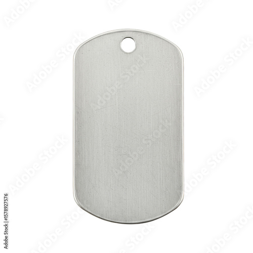 Isolated Dogtag Metal Army Identification Military Id Tag Blank