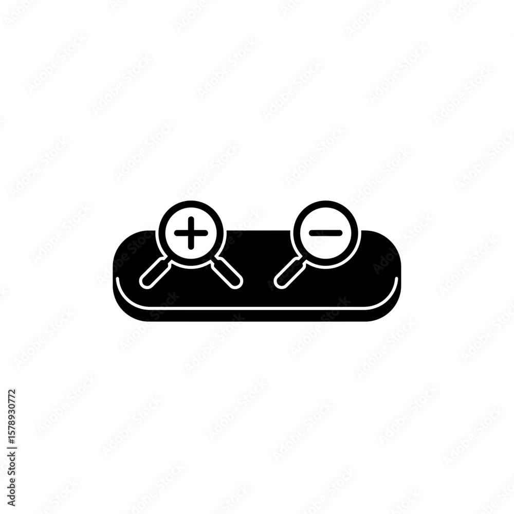 Fototapeta premium Zoom In/Out Icon: Simple, vector illustration of a zoom in and zoom out icon, perfect for user interface design or web development.