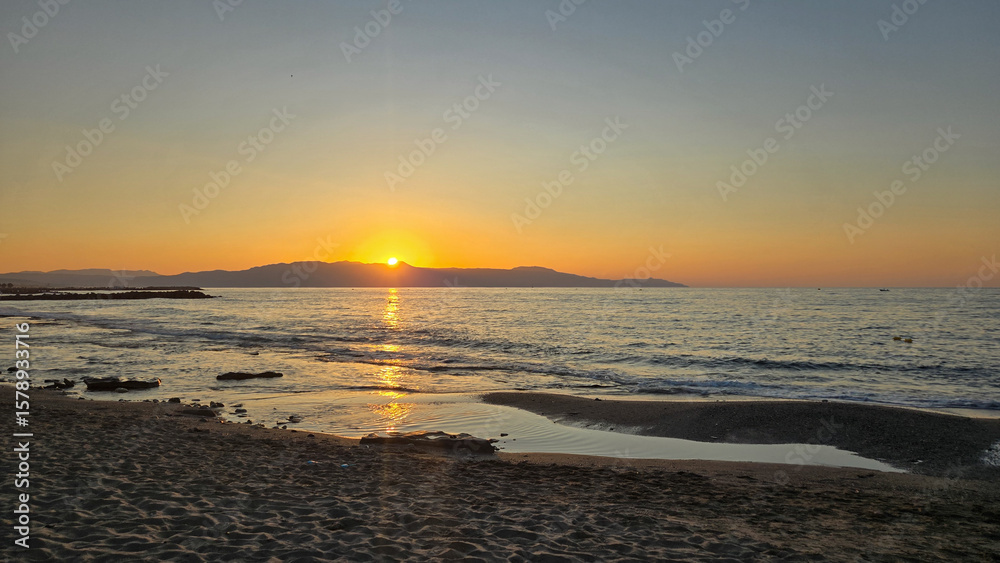Fototapeta premium Chania at sunset, seascape. Greece