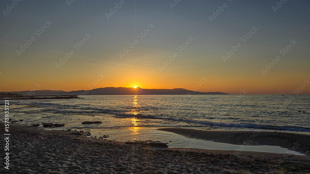 Fototapeta premium Chania at sunset, seascape. Greece