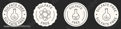 Sulfate Free Stamp. Set of Sulfate Free Signs. Vector Design Badges