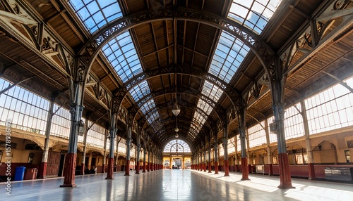 Grand Interior of Historic Train Station.