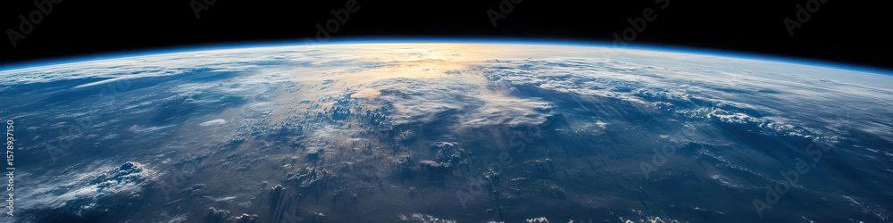 Fototapeta premium Earth's Atmosphere and Cloud Formations from Space