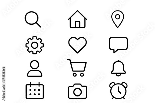 set of popular icons
