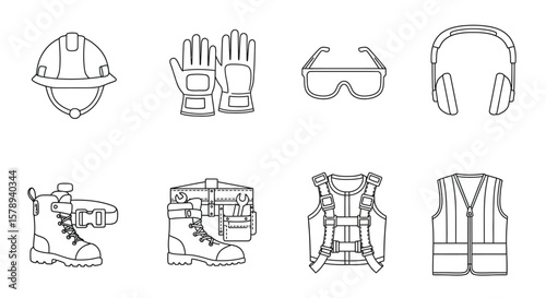 Black and White Safety Vest with Zipper and Reflective Stripes