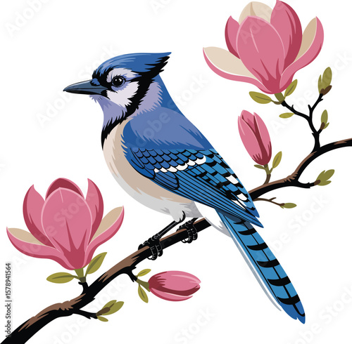 Blue tit bird perched on a branch, a vibrant wildlife image capturing the essence of nature's avian beauty