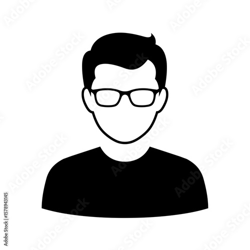 Person Icon: A simplified line art depiction of a person with glasses, representing anonymity and individuality.