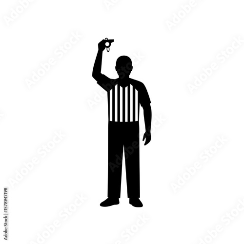 Referee Silhouette: Capturing the essence of authority and control, this silhouette of a referee signifies fair play and the critical moments within the sport.